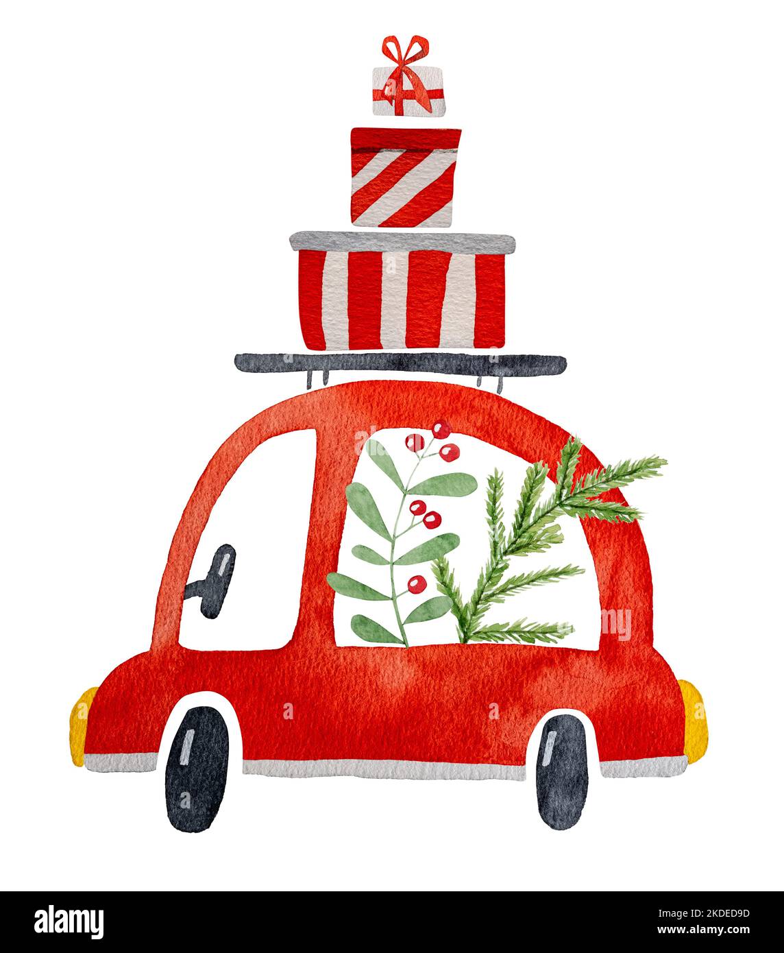Christmas car postcard Stock Photo Alamy