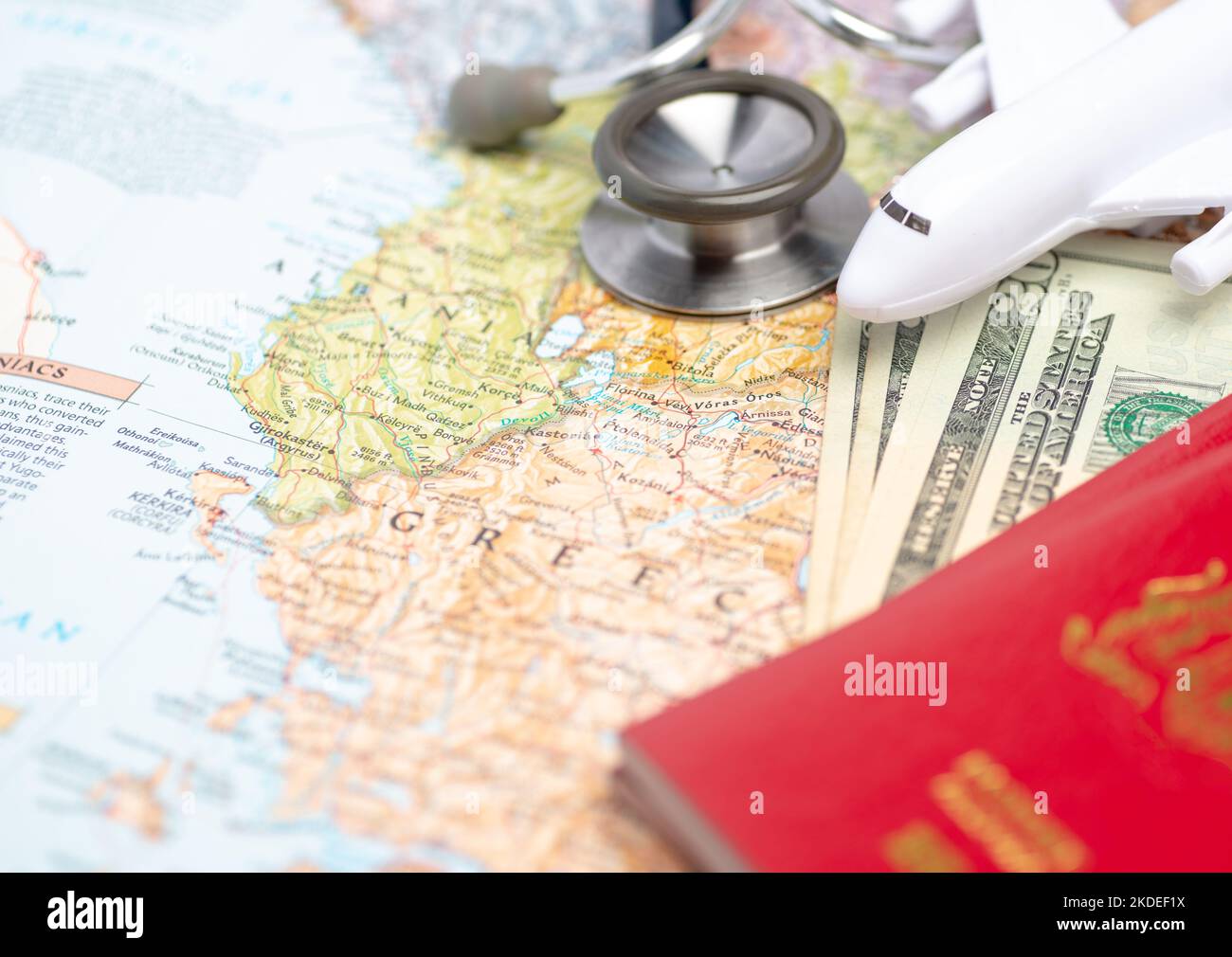 Health/medical tourism or foreign insurance travel concept. Stock Photo