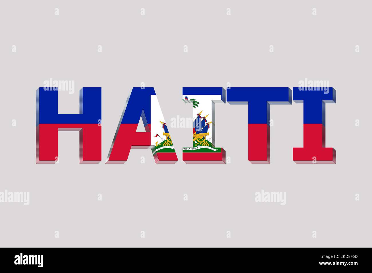 3D Flag of Haiti on a text background Stock Photo - Alamy