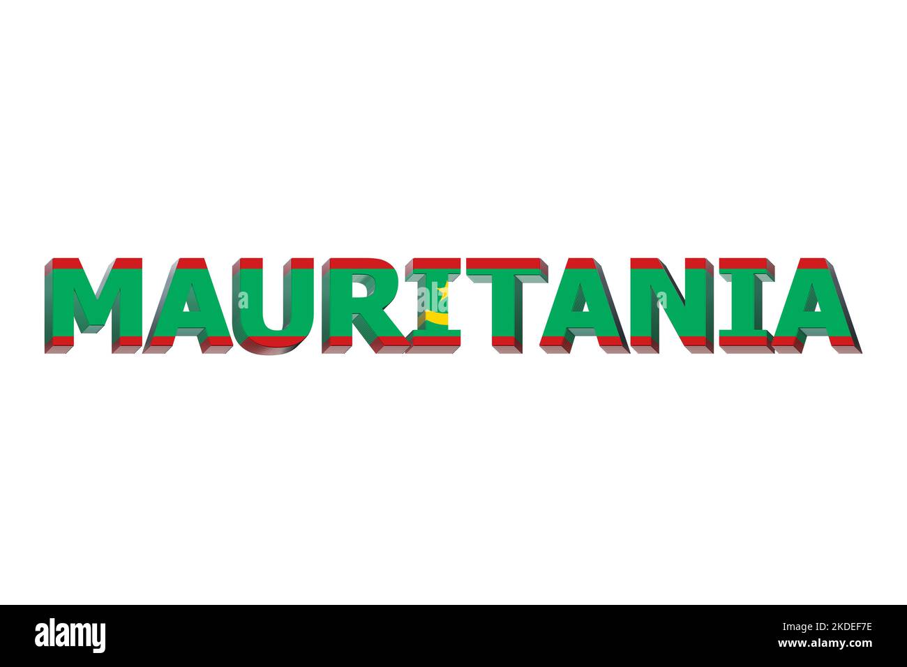 3D Flag of Mauritania on a text background Stock Photo - Alamy