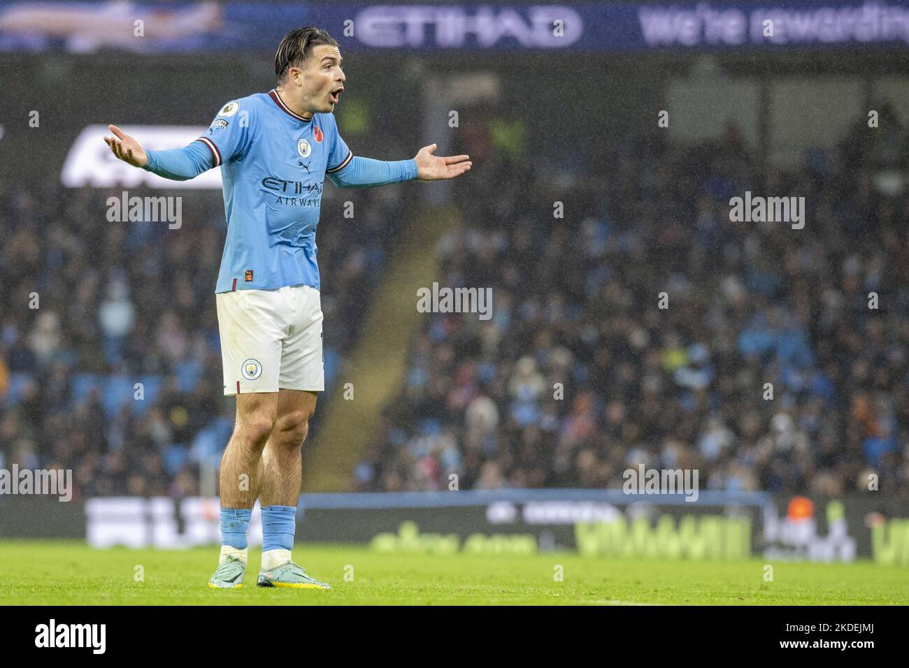 Manchester, UK. 05th Nov, 2022. MANCHESTER, ENGLAND - NOVEMBER 05: Jack Grealish of Man CIty during the Premier League match between Manchester City and Fulham at the Etihad Stadium on November 5, 2022 in Manchester, United Kingdom. (Photo by Richard Callis/SPP) (Foto: Richard Callis/Sports Press Photo/C - ONE HOUR DEADLINE - ONLY ACTIVATE FTP IF IMAGES LESS THAN ONE HOUR OLD - Alamy) Credit: SPP Sport Press Photo. /Alamy Live News Stock Photo