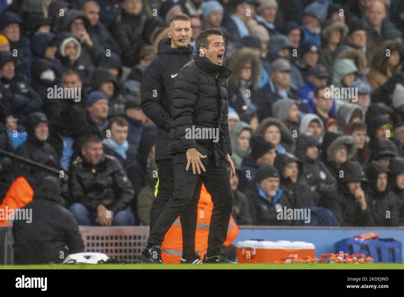 Manchester, UK. 05th Nov, 2022. MANCHESTER, ENGLAND - NOVEMBER 05: Fulham manager Marco Silva during the Premier League match between Manchester City and Fulham at the Etihad Stadium on November 5, 2022 in Manchester, United Kingdom. (Photo by Richard Callis/SPP) (Foto: Richard Callis/Sports Press Photo/C - ONE HOUR DEADLINE - ONLY ACTIVATE FTP IF IMAGES LESS THAN ONE HOUR OLD - Alamy) Credit: SPP Sport Press Photo. /Alamy Live News Stock Photo