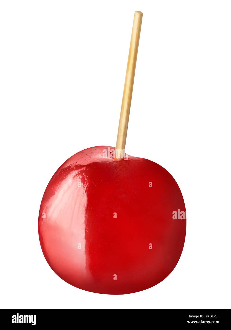 Red candied apple isolated on white background Stock Photo