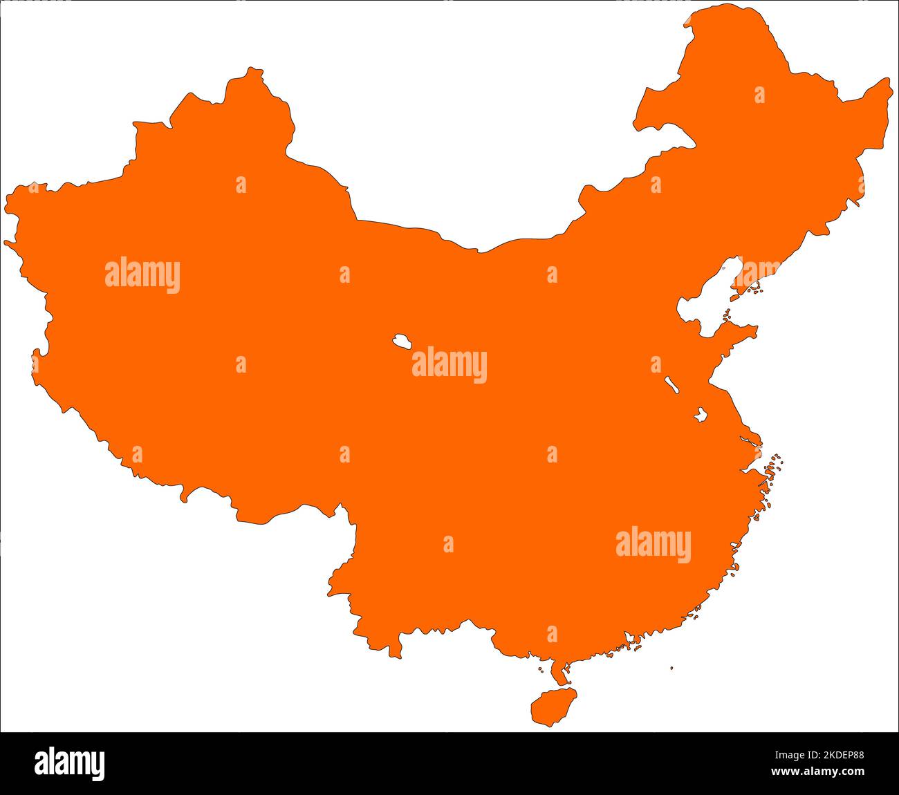 Map of China filled with orange color Stock Photo - Alamy