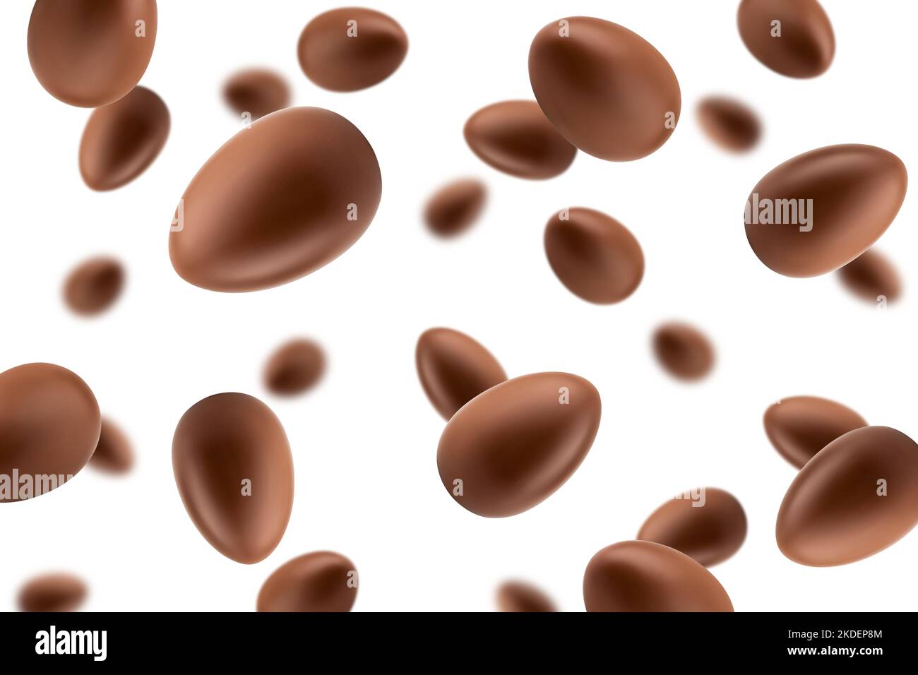 Falling Chocolate egg isolated on white background, clipping path, full ...