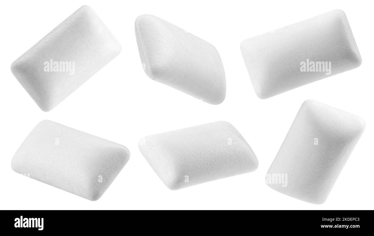 chewing gum isolated on white background, clipping path, full depth of