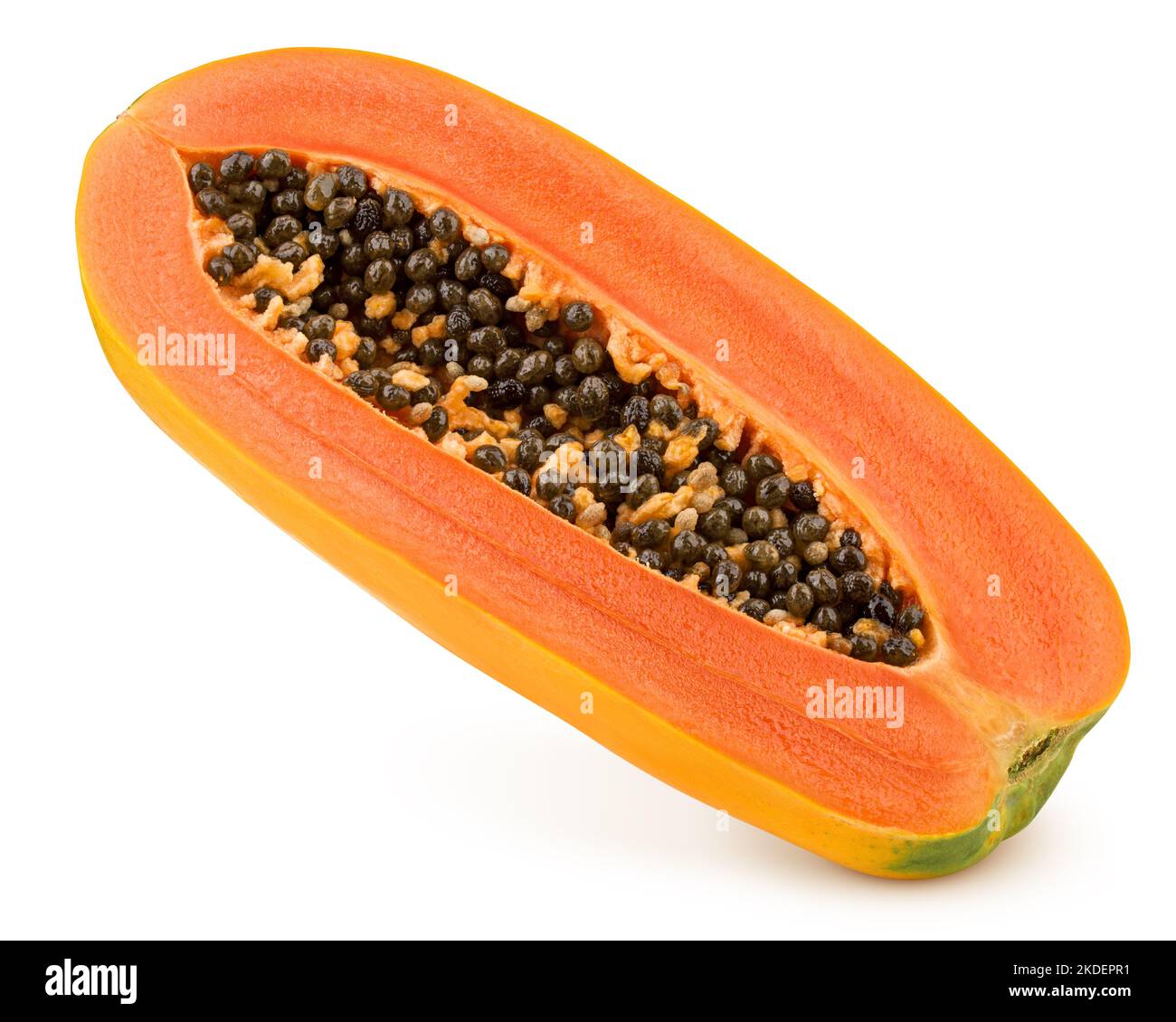 papaya isolated on white background, clipping path, full depth of field