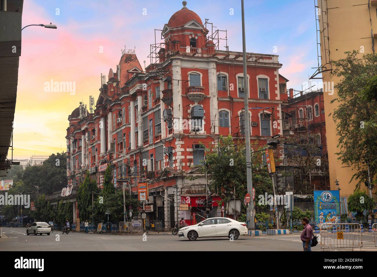 Old heritage building with view of city road at sunrise at Park Street