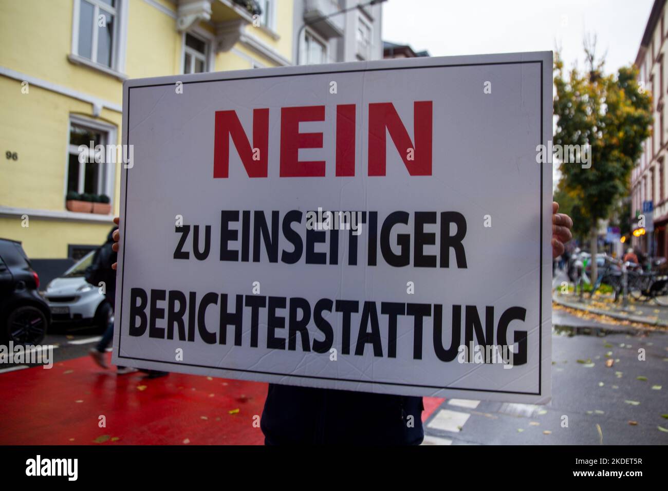 Demonstration in Frankfurt am Main unter dem Motto Komm mit für wirtschaftliche Sicherheit und Frieden Stock Photo