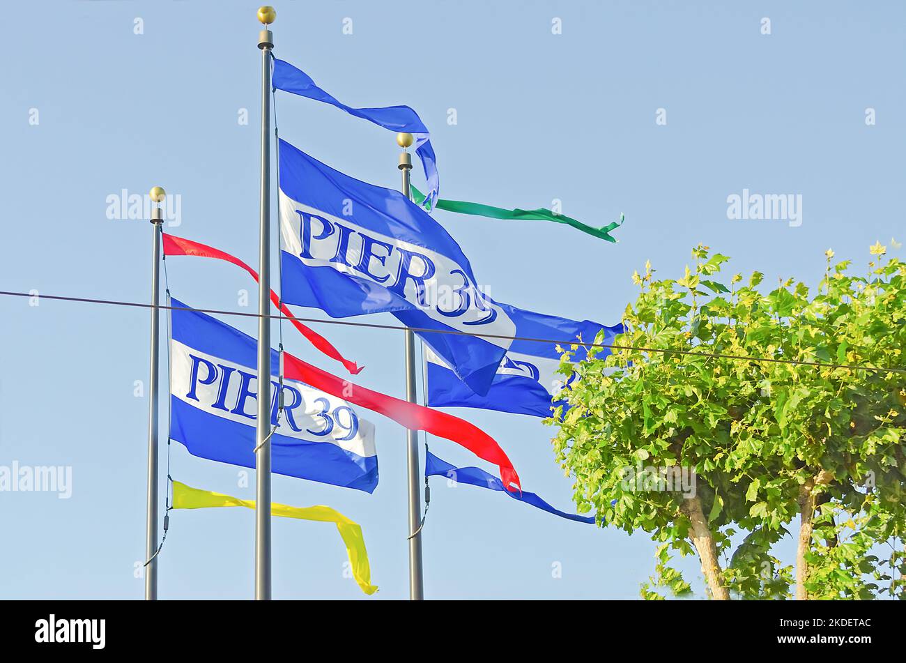 Pier Flag Flags for Pier 39, San Francisco, California, USA Stock Photo - Alamy