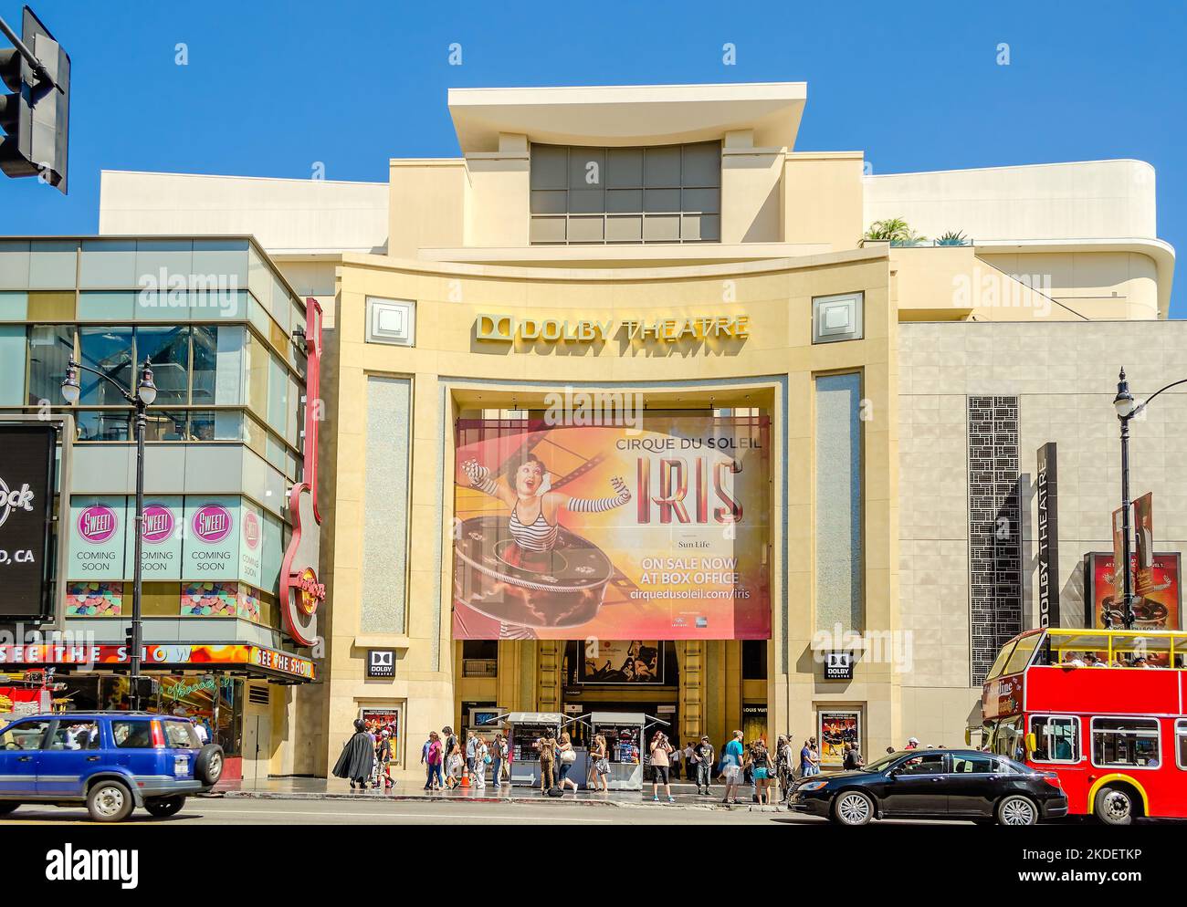 HOLLYWOOD, CALIFORNIA - AUGUST 26, 2012: Dolby Theatre (aka Kodak Theatre) is home of the Academy Awards (aka Oscars) as seen in Los Angeles (Hollywoo Stock Photo