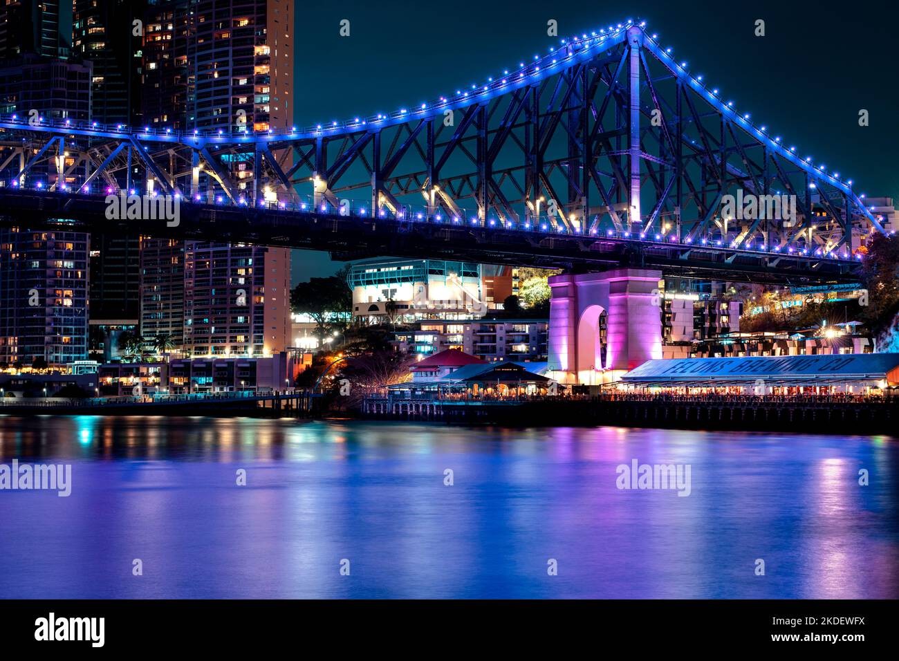 Heritage-listed Story Bridge in Brisbane. Stock Photo