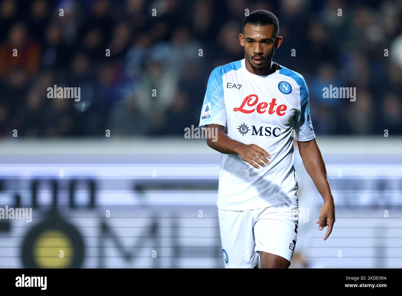 Juan Jesus of Ssc Napoli looks on during the Serie A match beetween Atalanta Bc and Ssc Napoli at Gewiss Stadium on November 5, 2022 in Bergamo, Italy . Stock Photo
