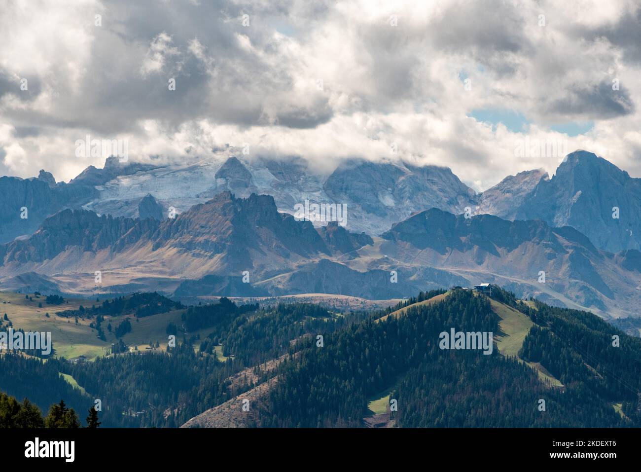 Scenic alpine mountain landscape in the Dolomite Alps in South Tirol ...