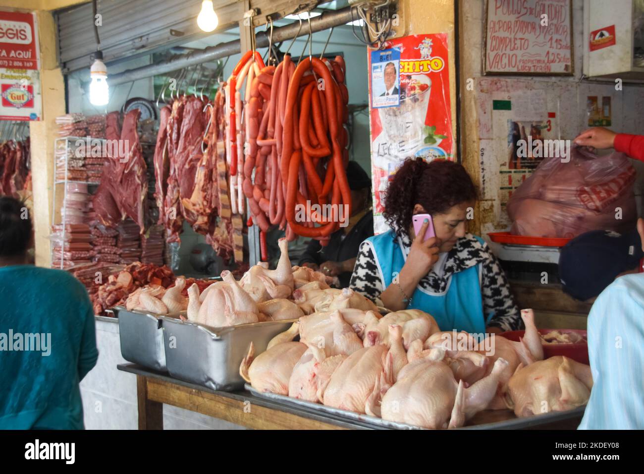 Food Market at Otavalo, Imbabura Province, Ecuador. Stock Photo