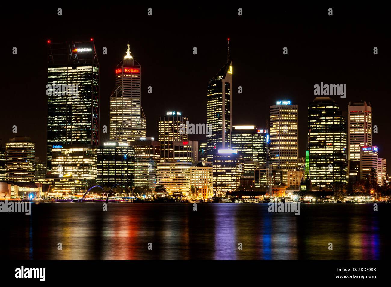 Perth City Lights at night. Stock Photo