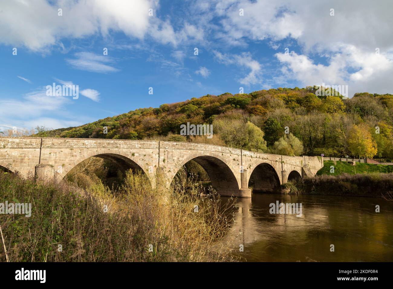 Kerne Bridge on the River Wye in Herefordshire, England.  Built 1825-28. A scheduled monument. Stock Photo