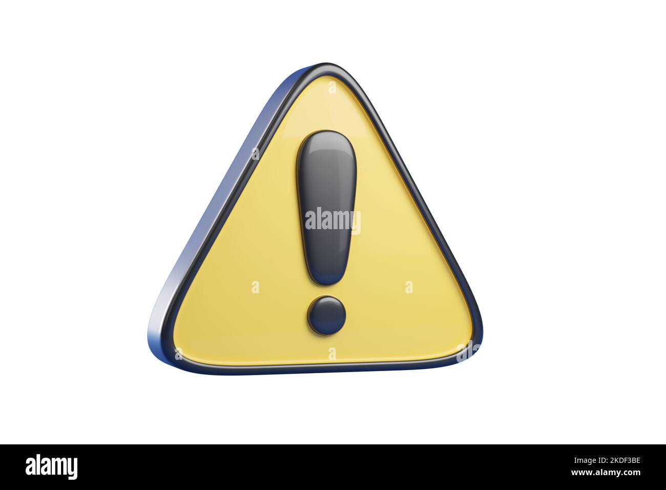 Yellow triangle warning sign with exclamation mark isolated on white ...