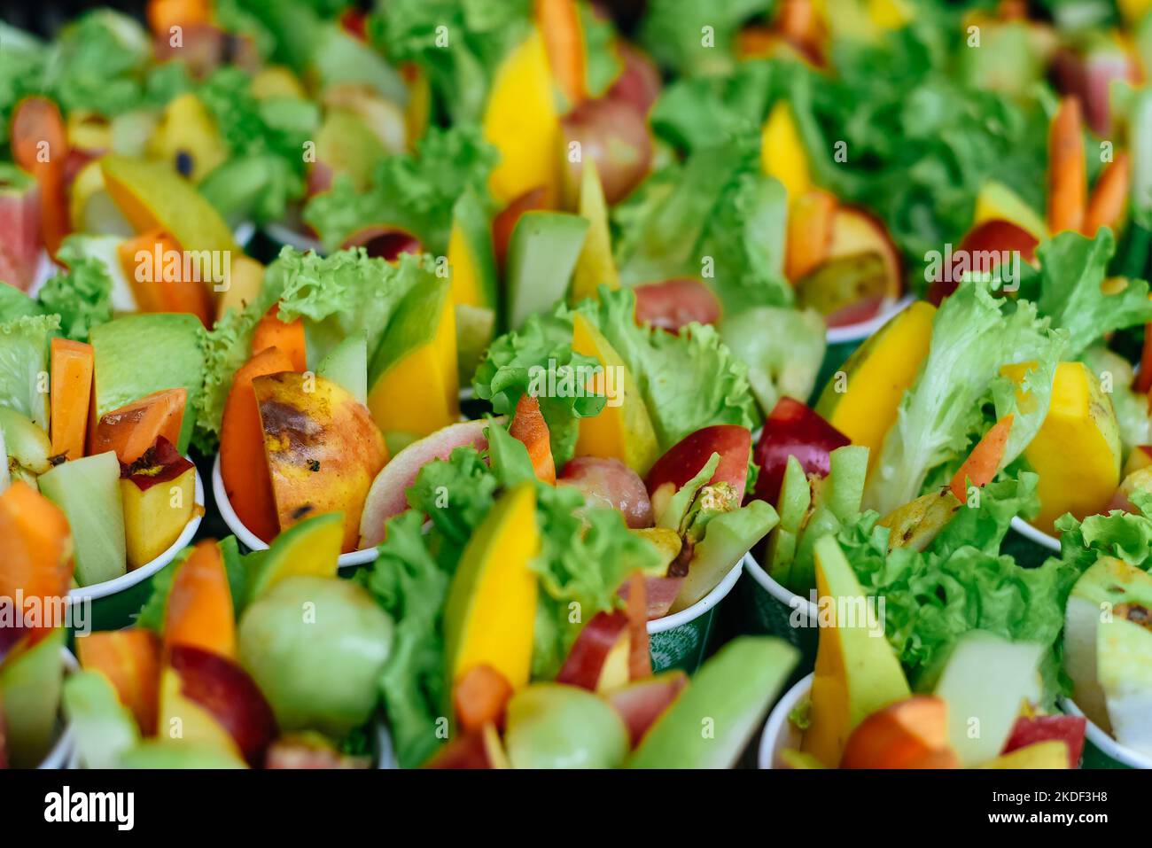 Different vegetable and fruit snacks for animals in zoo Stock Photo Alamy