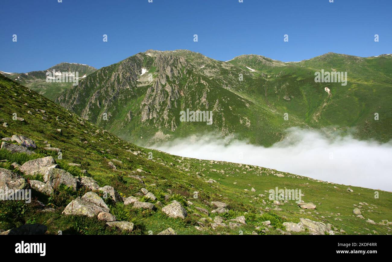 Turkey Rize Mountains Located in Rize, Turkey, the Kackar Mountains are one of the country's ...