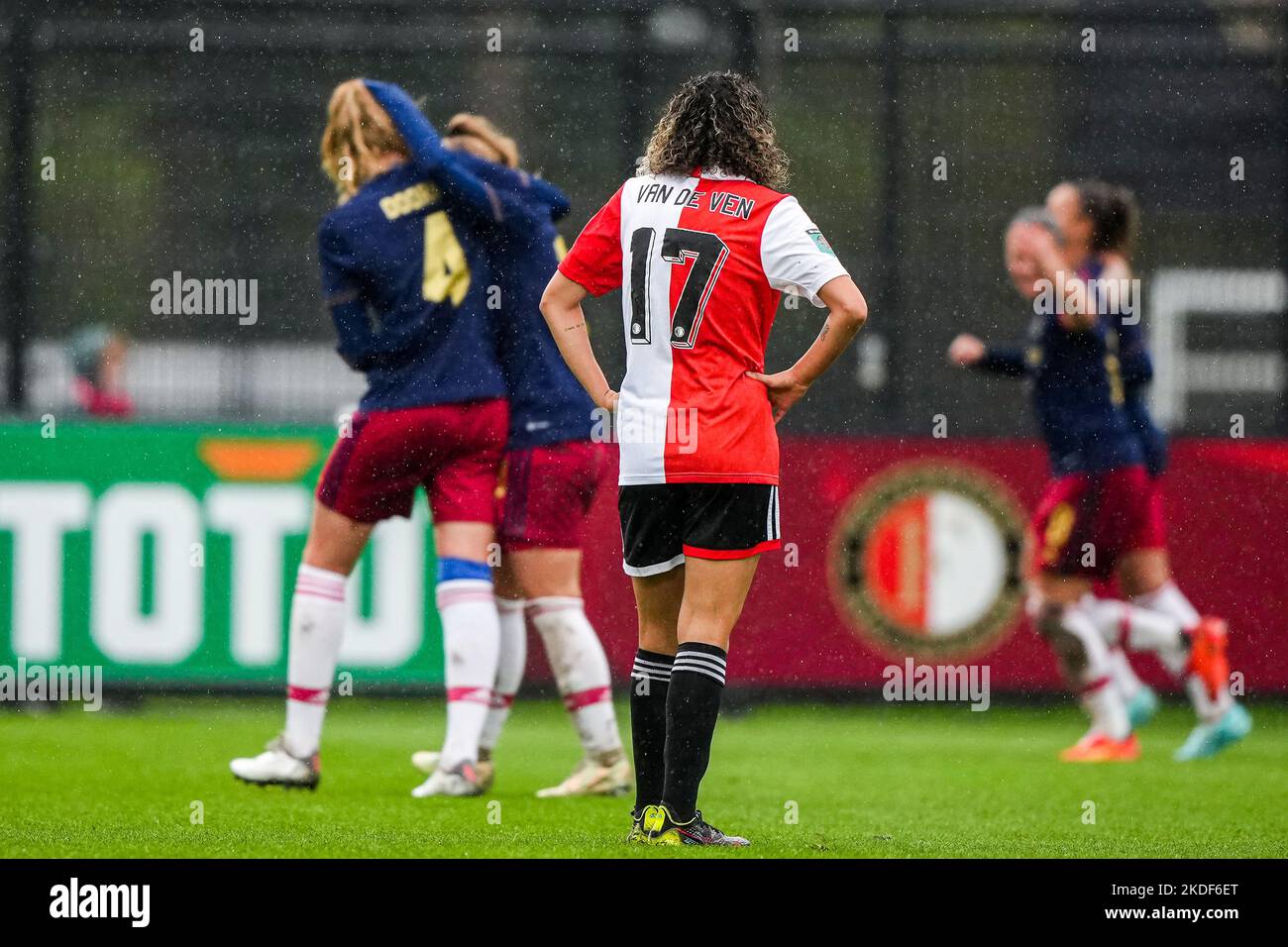 Rotterdam - Zoi van de Ven of Feyenoord V1 reacts to the 0-3 during the match between Feyenoord V1 v Ajax V1 at Nieuw Varkenoord on 6 November 2022 in Rotterdam, Netherlands. (Box to Box Pictures/Tom Bode) Stock Photo