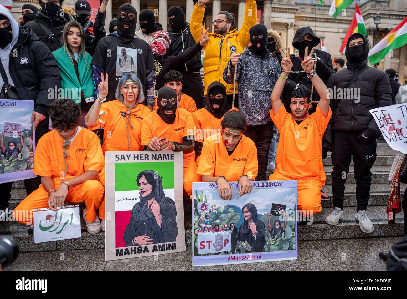 Protest continued in central London over the death of Mahsa Amini ...