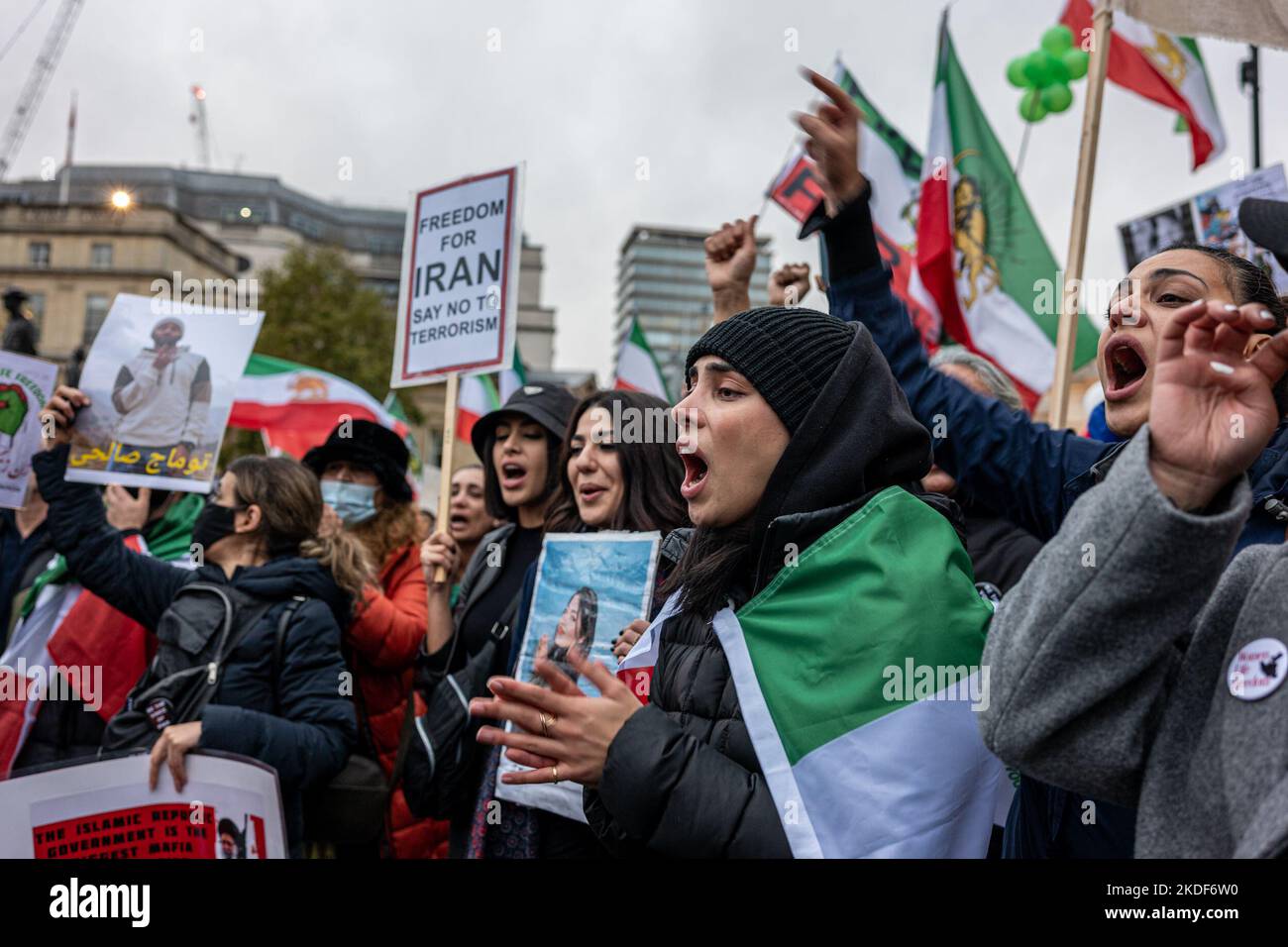 Protest continued in central London over the death of Mahsa Amini ...