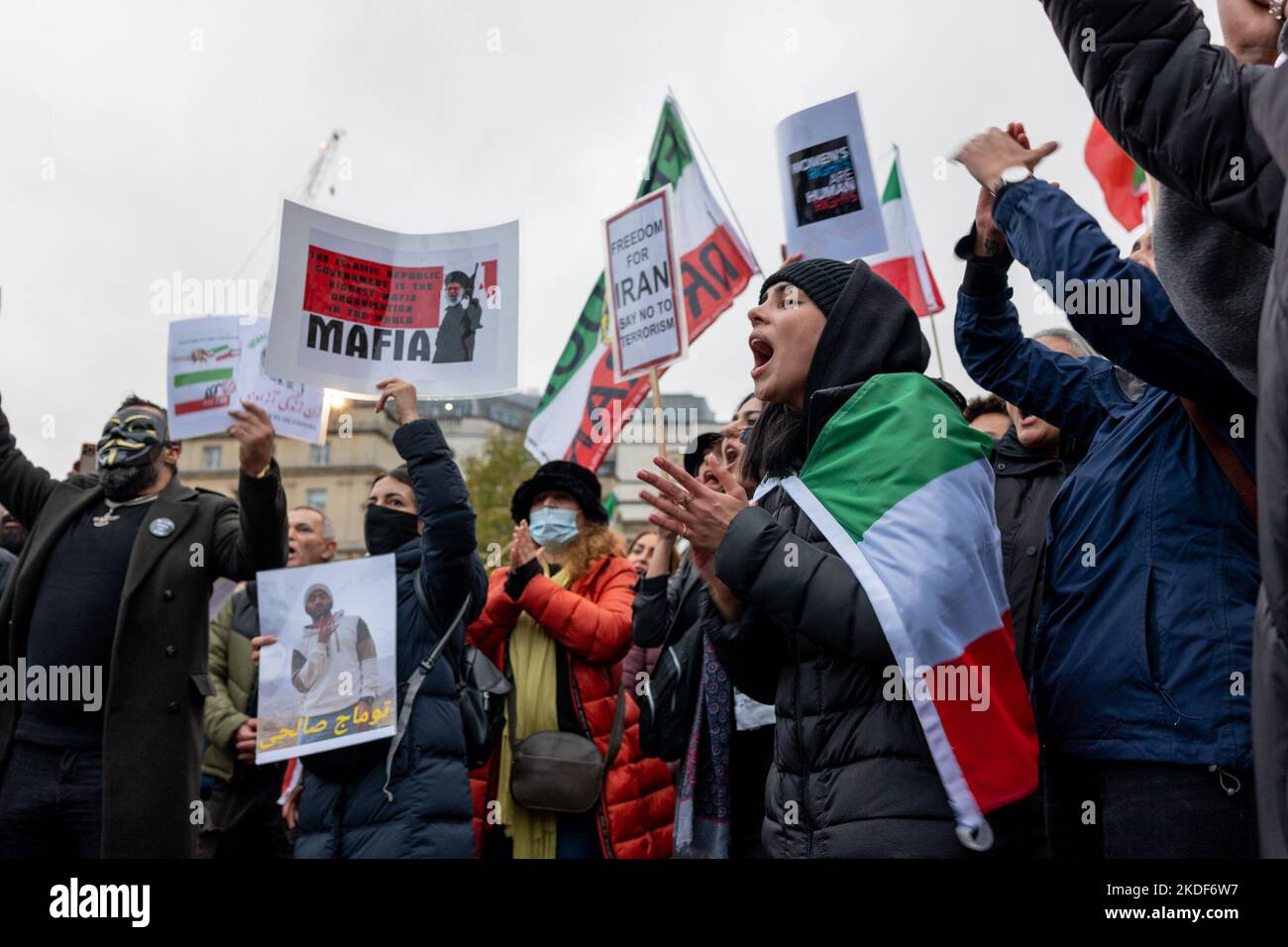 Protest continued in central London over the death of Mahsa Amini ...