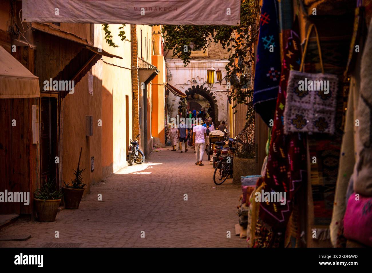 In the souqs of the  medina ( old town) of Marrakech, Morocco Stock Photo