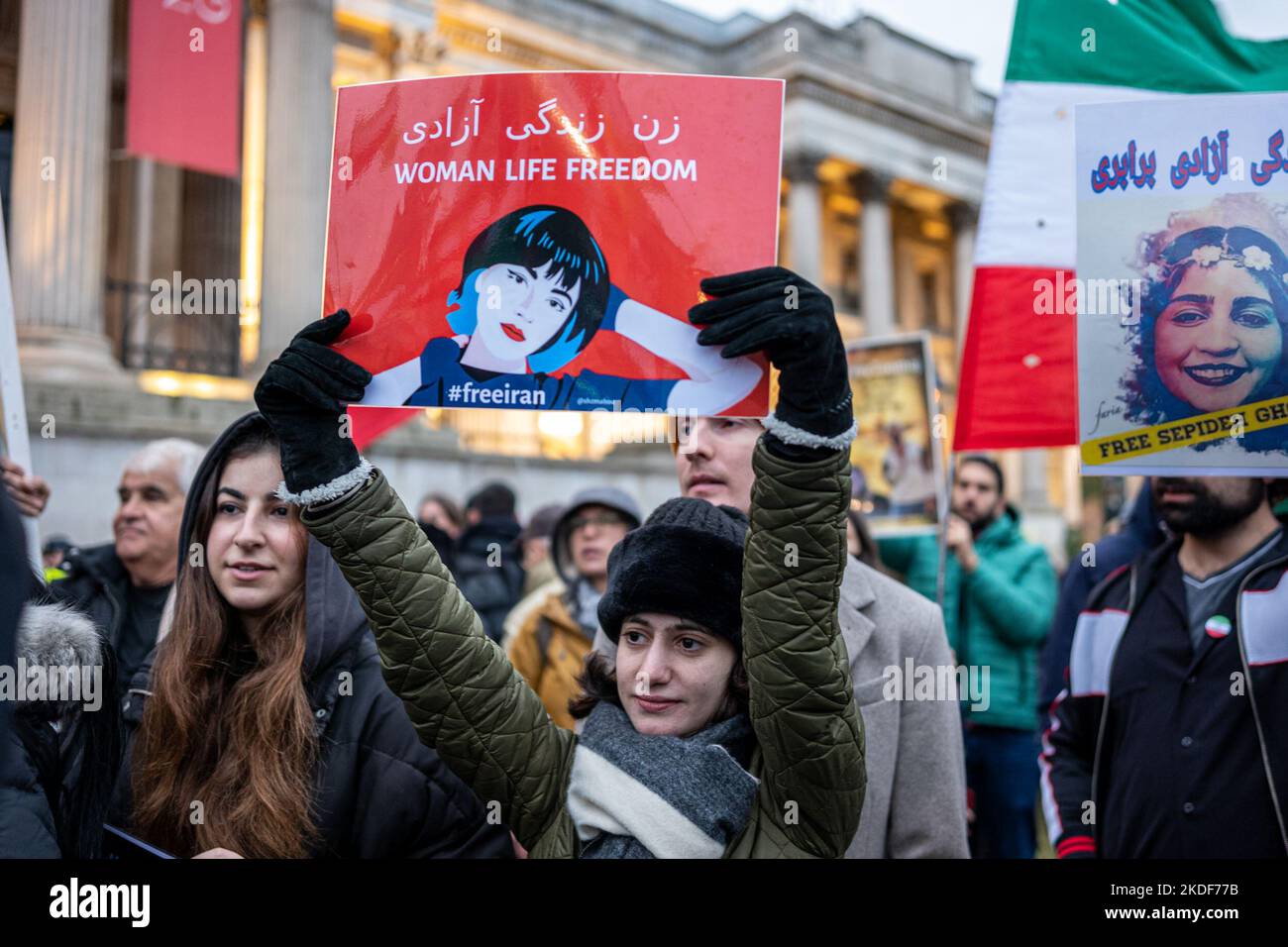 Protest continued in central London over the death of Mahsa Amini ...