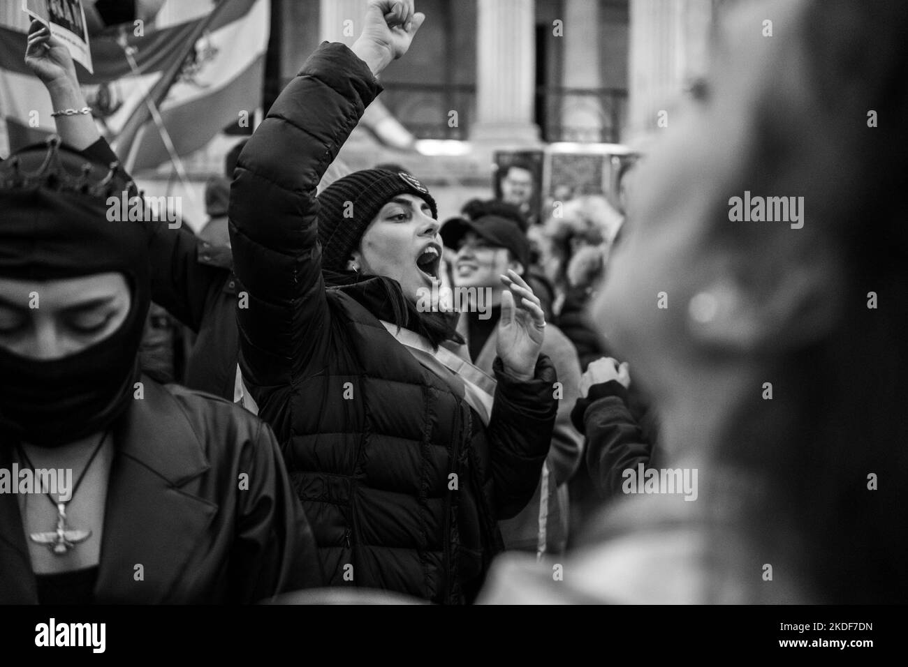 Protest continued in central London over the death of Mahsa Amini ...