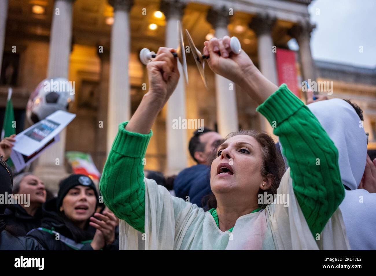 Protest continued in central London over the death of Mahsa Amini ...