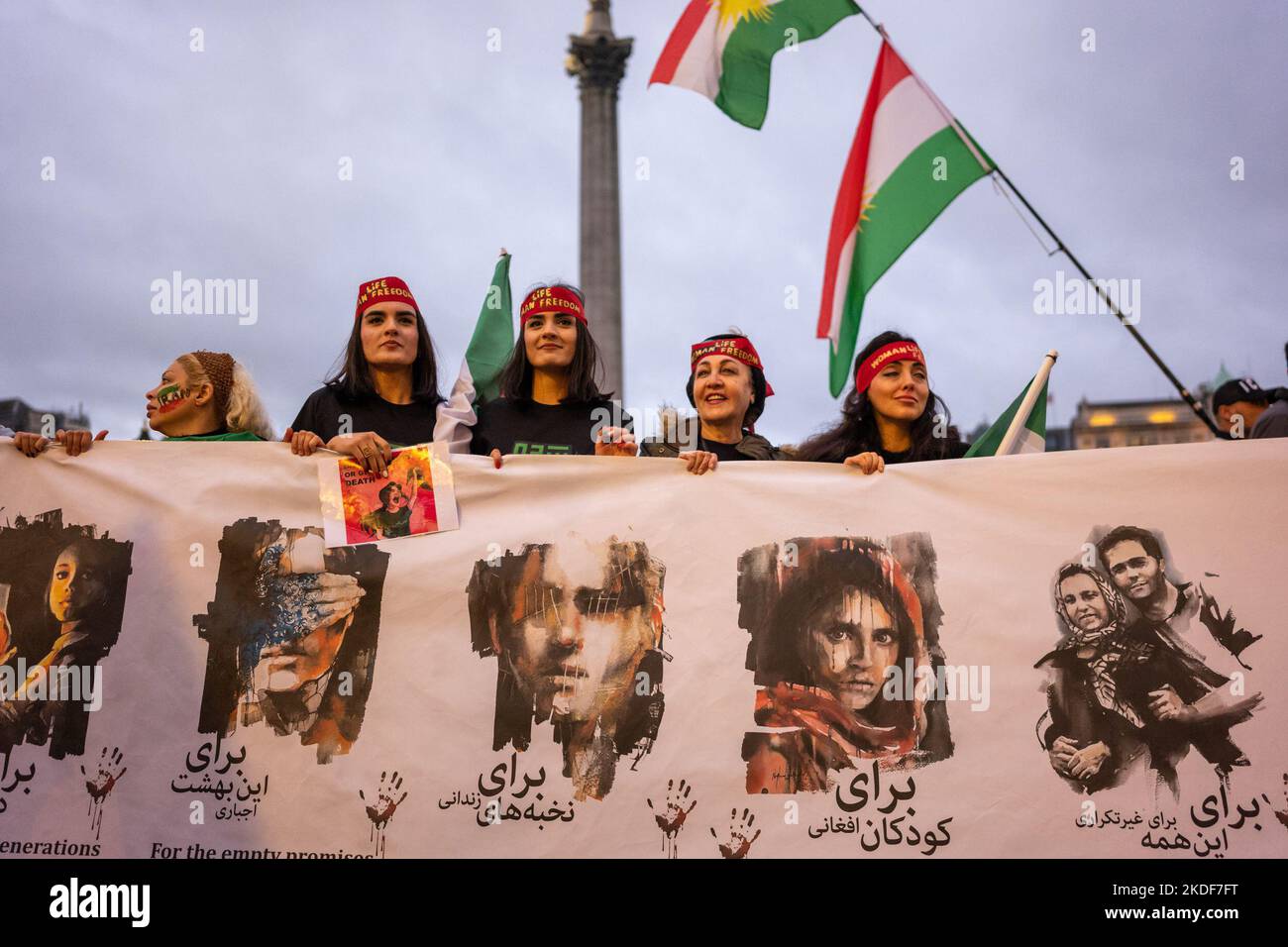 Protest continued in central London over the death of Mahsa Amini ...