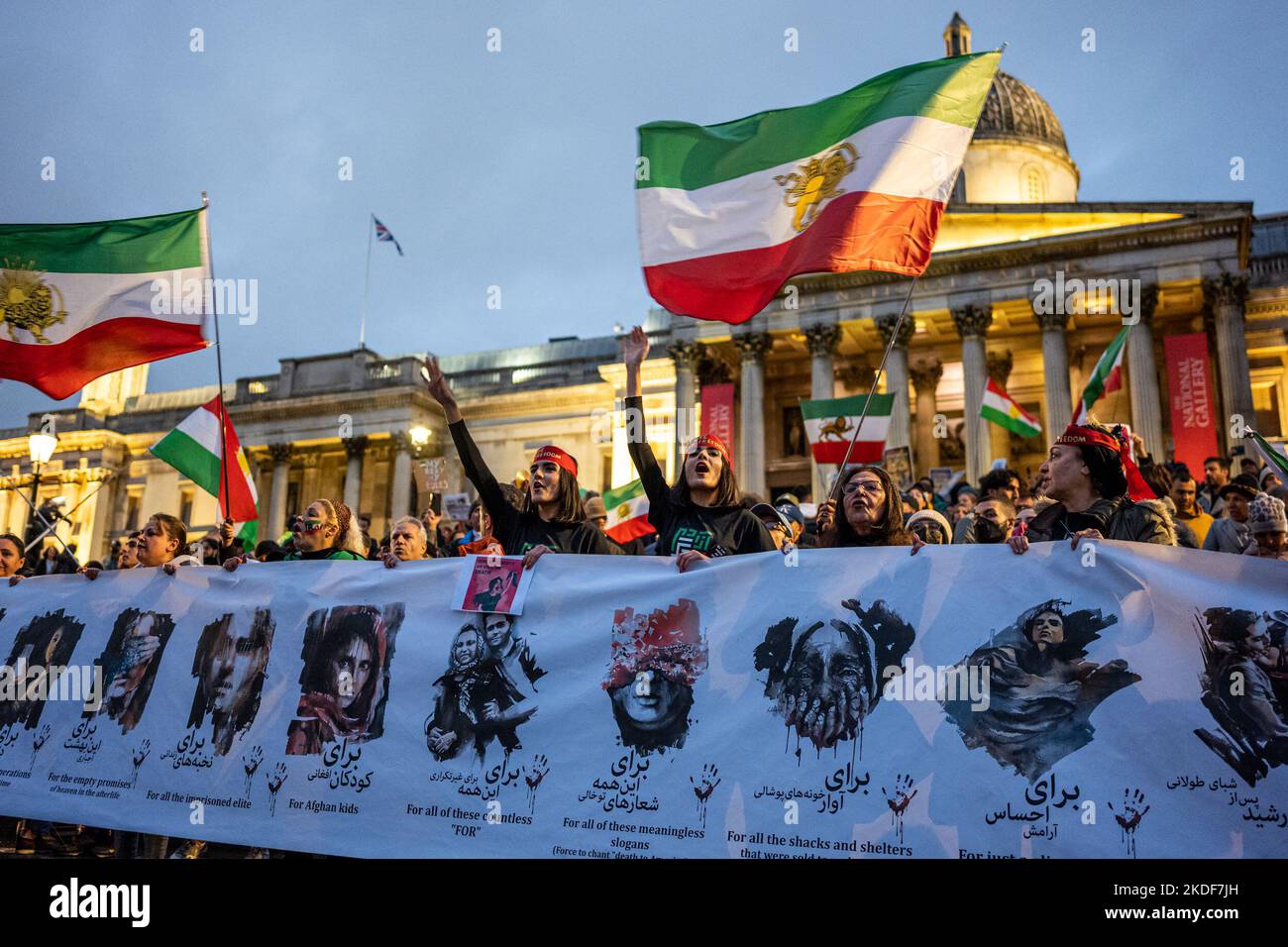 Protest continued in central London over the death of Mahsa Amini ...