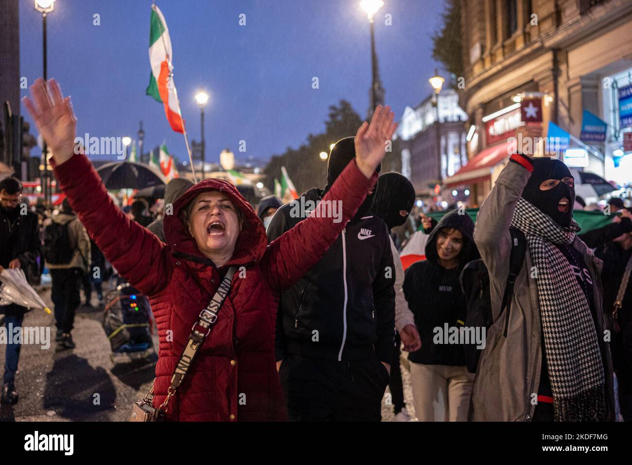Protest continued in central London over the death of Mahsa Amini ...