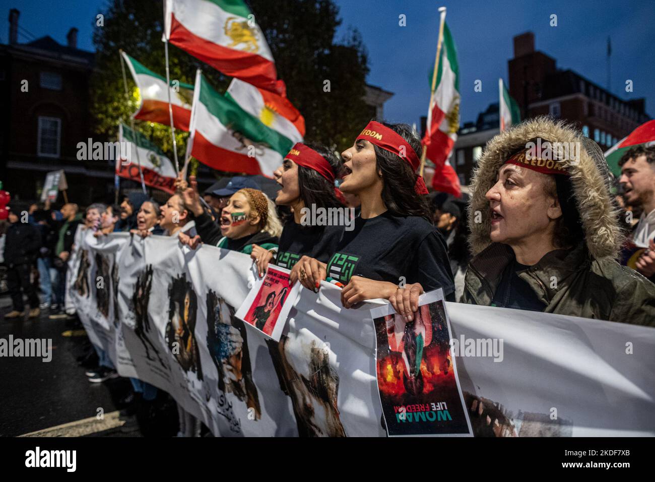 Protest continued in central London over the death of Mahsa Amini ...