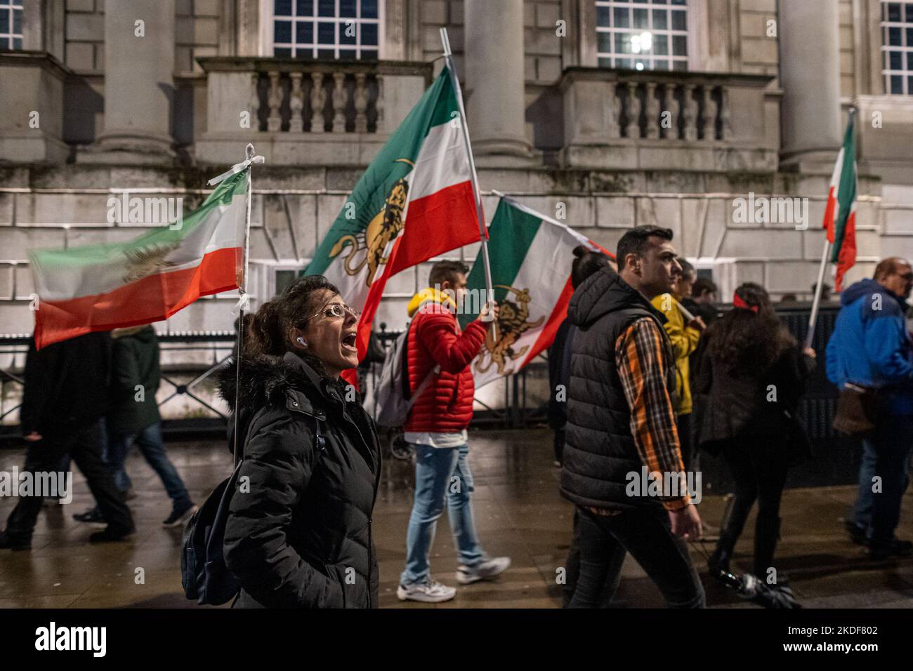 Protest continued in central London over the death of Mahsa Amini ...