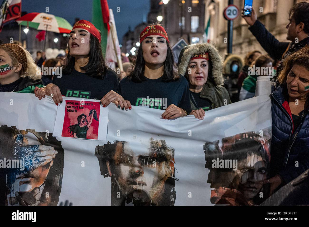 Protest continued in central London over the death of Mahsa Amini ...