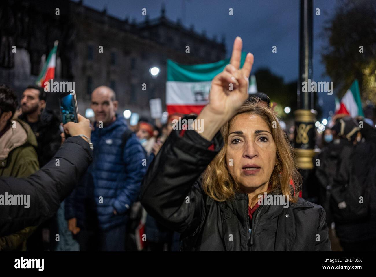 Protest continued in central London over the death of Mahsa Amini, demanding justice and the end to oppression of women in Iran. Stock Photo