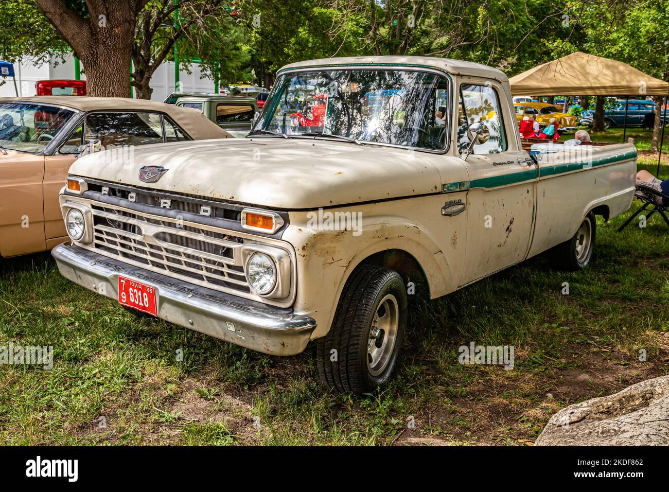 Des Moines, IA July 01, 2022 High perspective front corner view of a