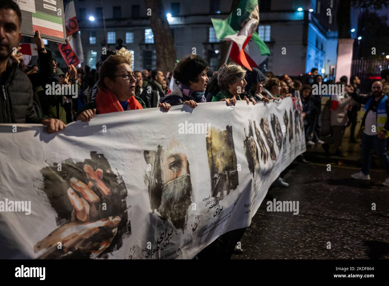 Protest continued in central London over the death of Mahsa Amini ...