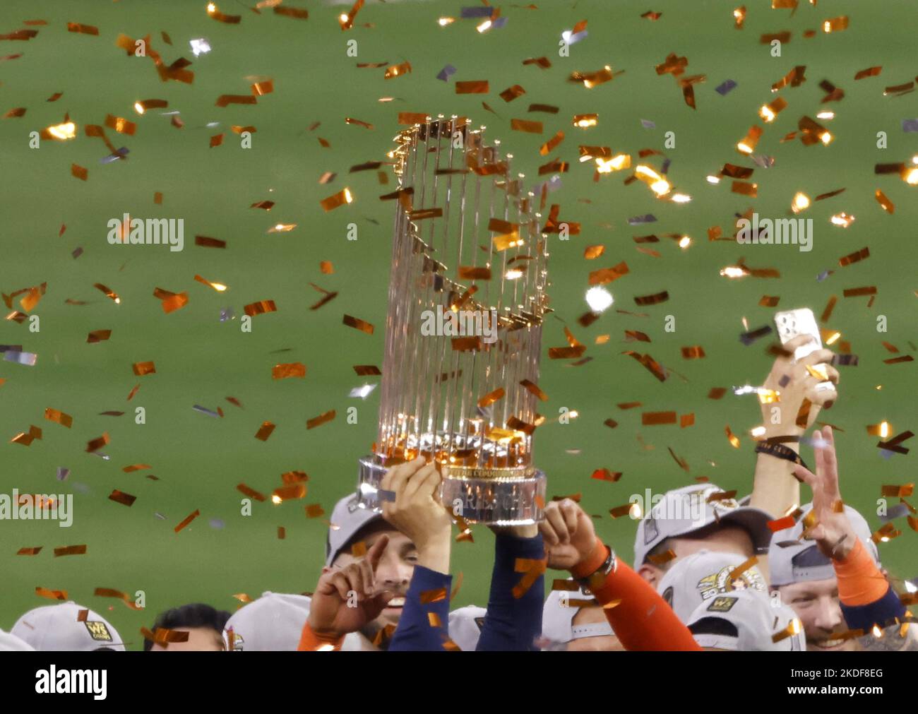 Houston, United States. 05th Nov, 2022. Houston Astros players celebrate with the World Series
