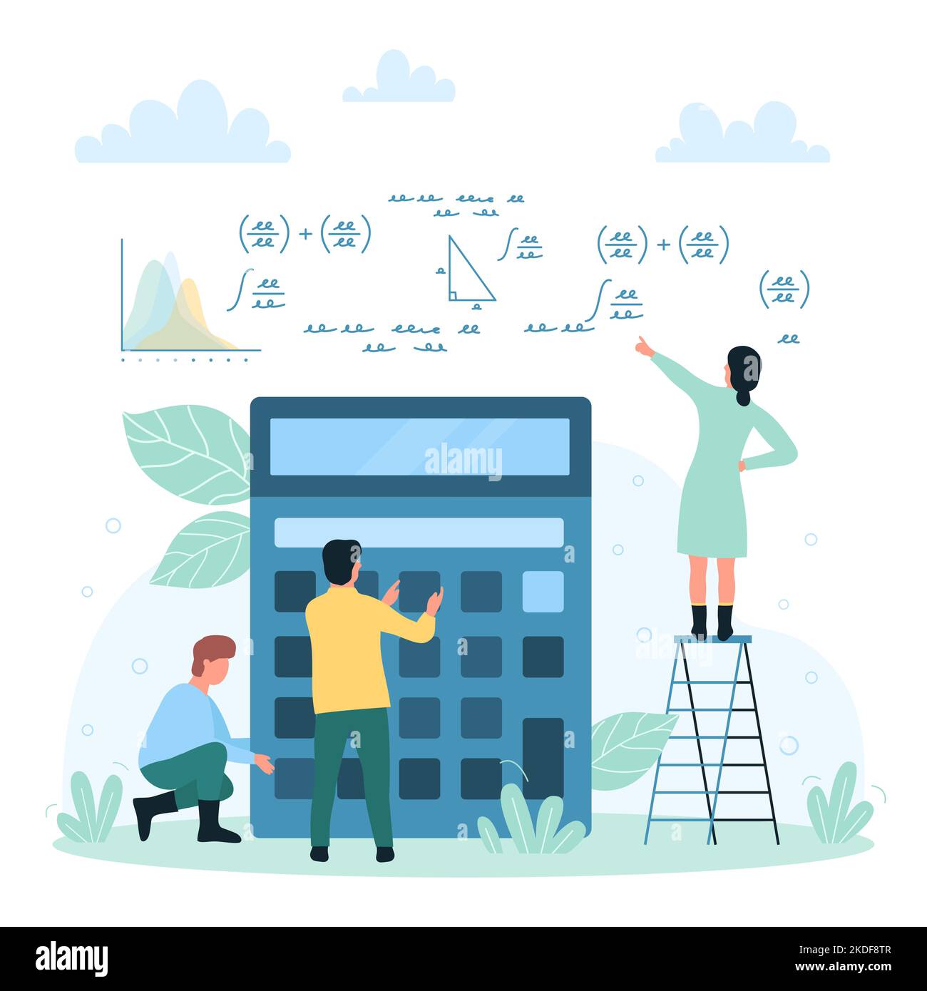 Math formulas and calculations, mathematics school or university lesson ...