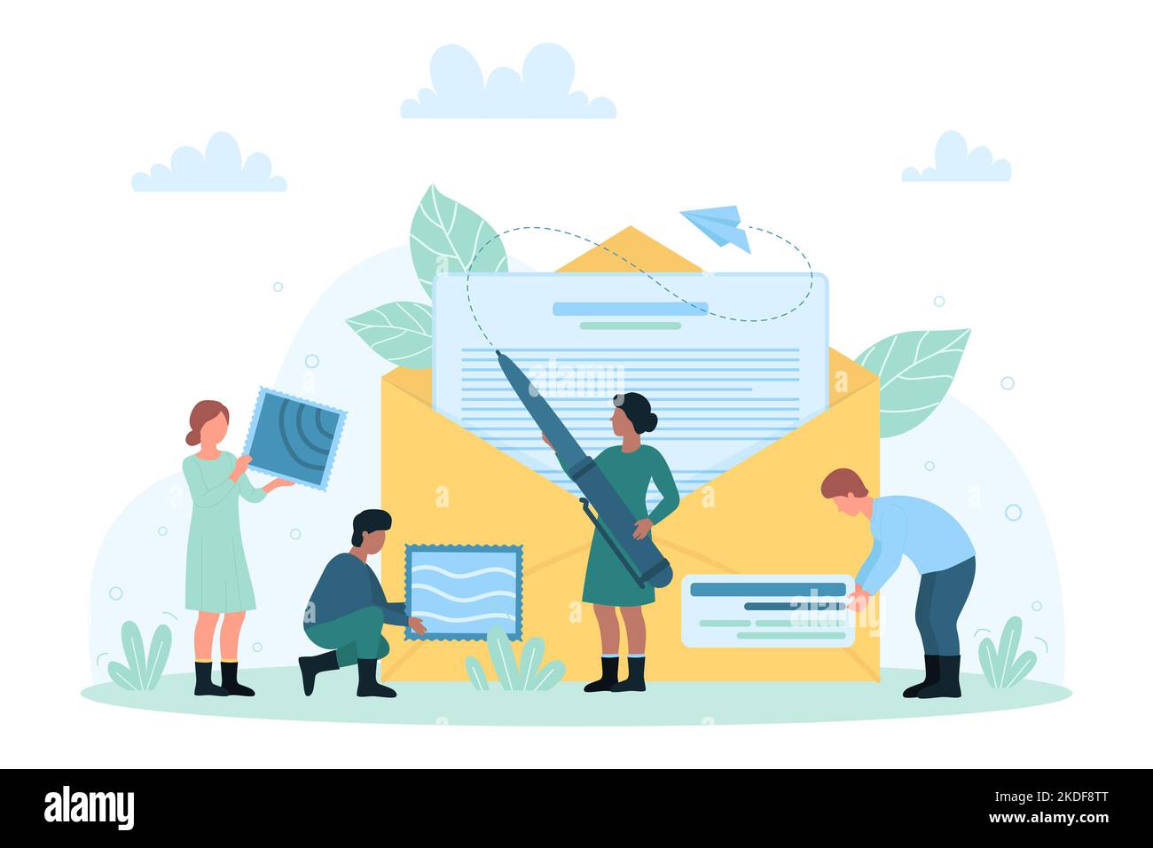 Business documents, mail correspondence and agreement vector