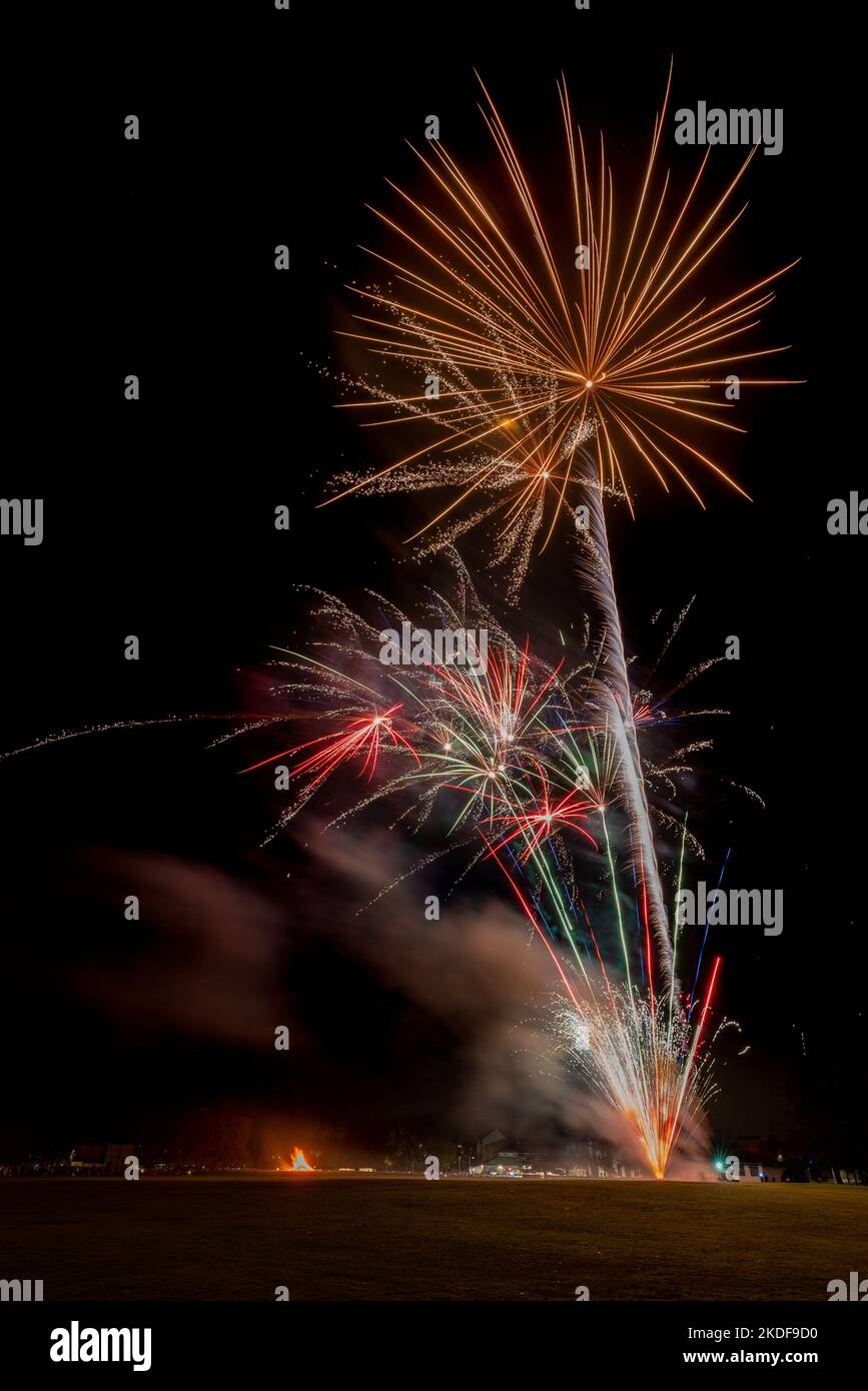 Elgin, Moray, UK. 5th Nov, 2022. This is a selection of the Fireworks Display organised by Rotary Elgin. This was first for 3 years and thousands attended to watch the 12 minute display. Credit: JASPERIMAGE/Alamy Live News Stock Photo