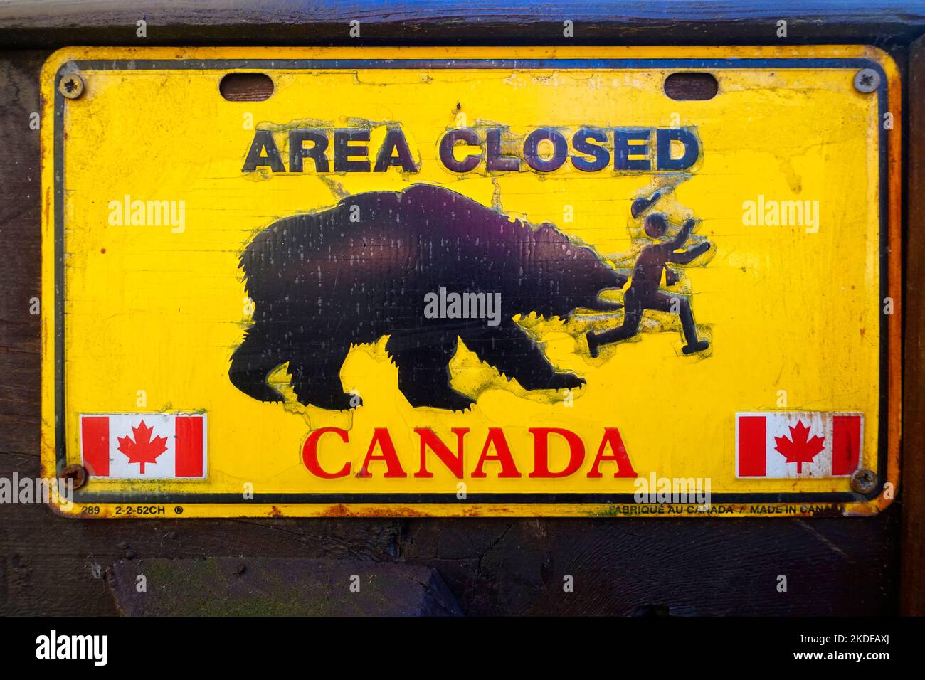 Sign, Area closed, Canada Stock Photo