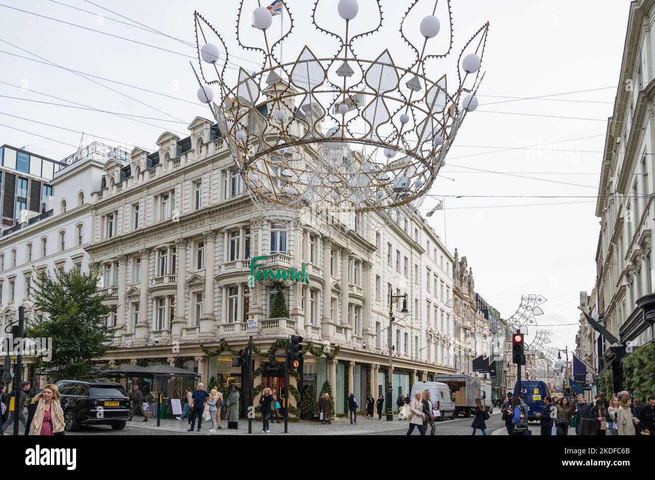 Exterior of Fenwick of Bond Street department store with Christmas