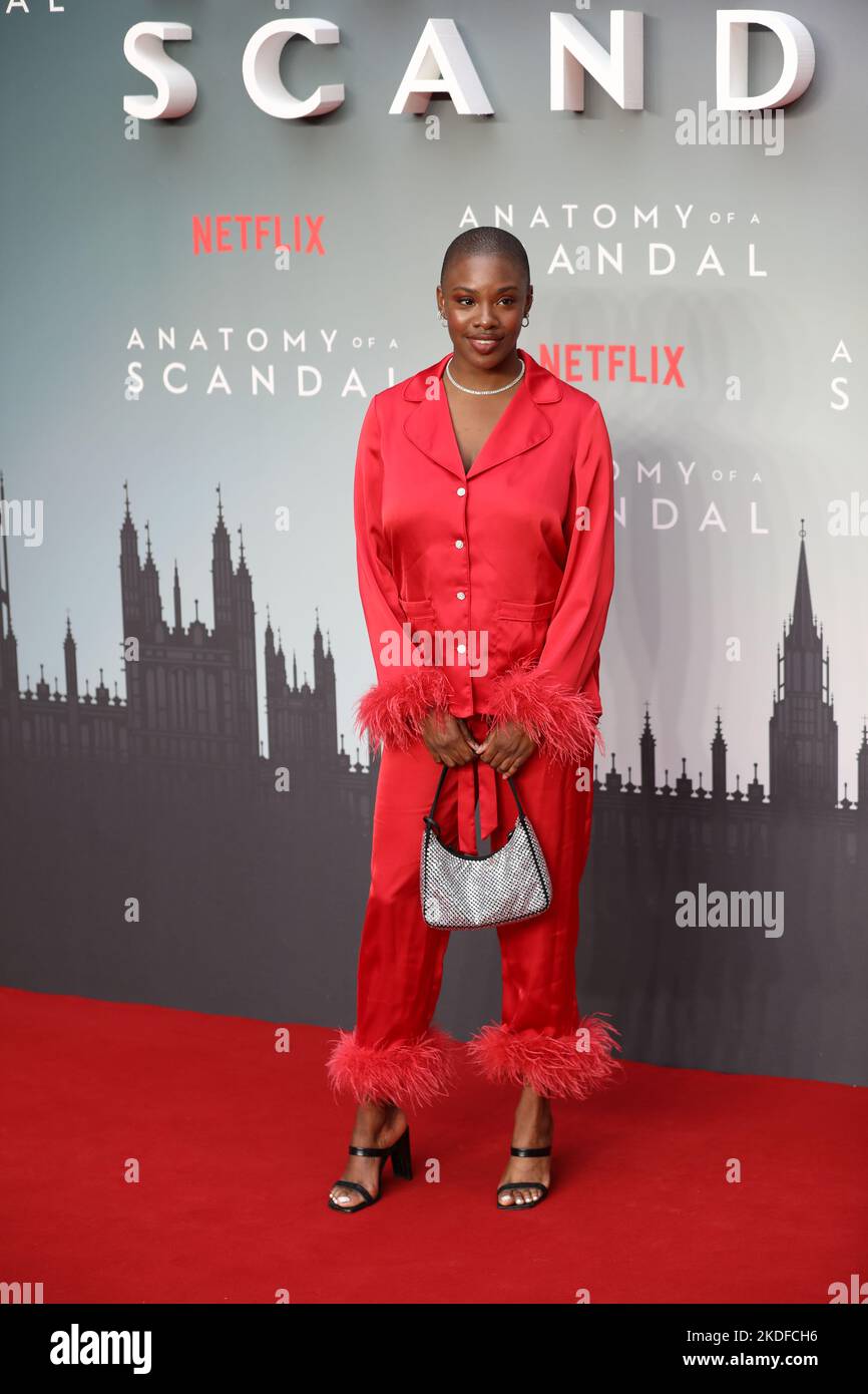 Yomi Adegoke attends the World premiere of 'Anatomy of a Scandal' at