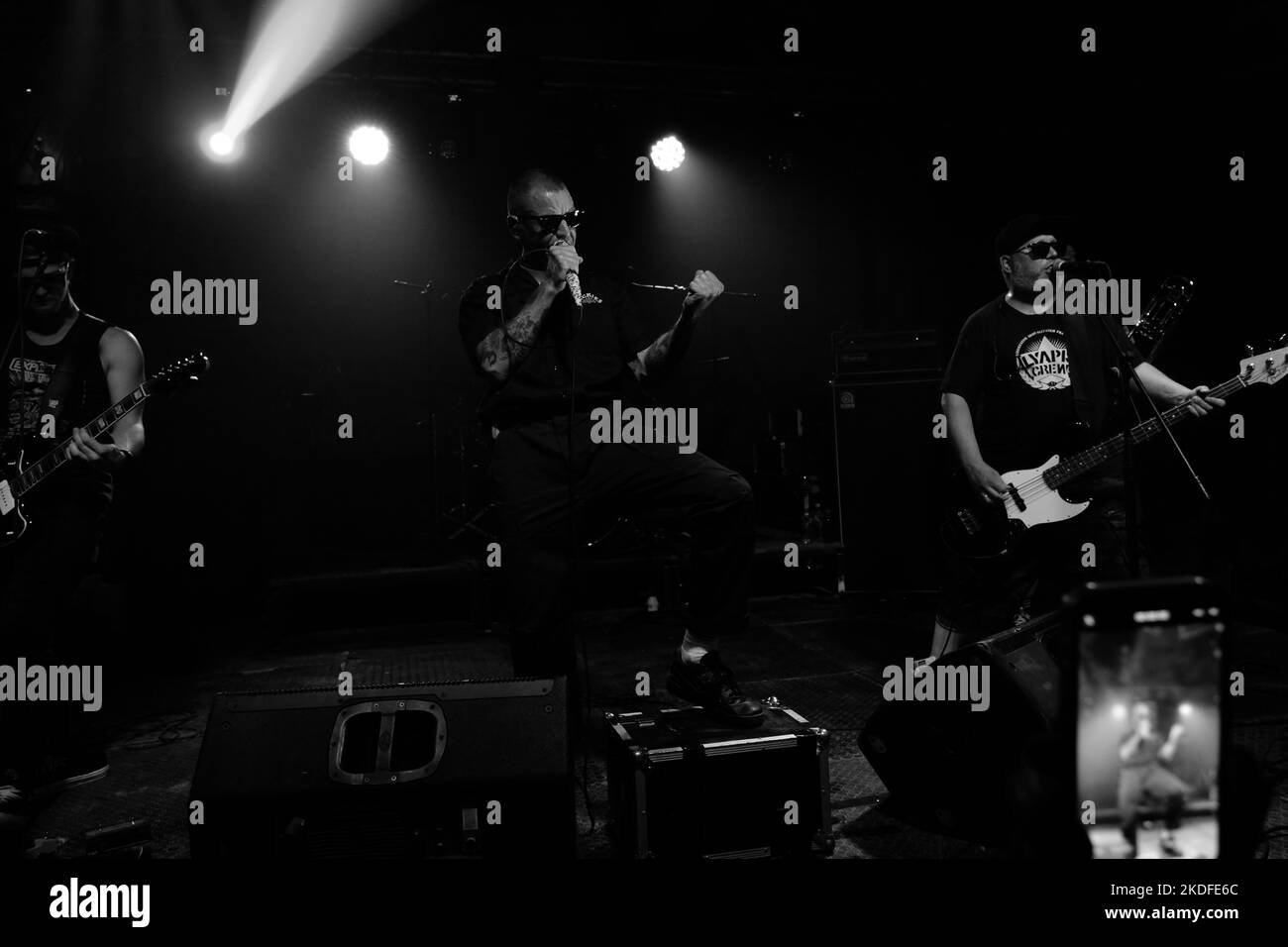 TBILISI, OCTOBER 23, 2022 Male vocalist, singer holds a