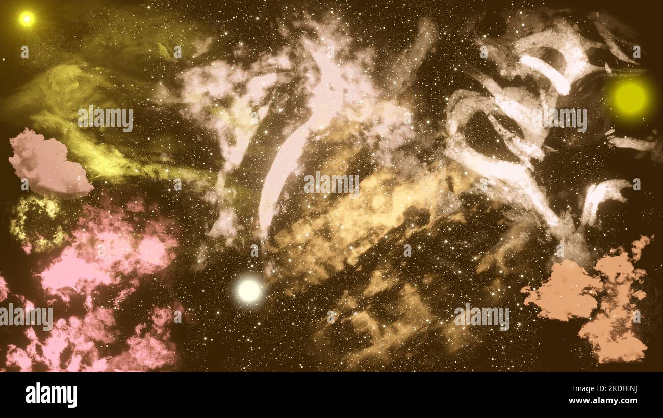 Outer space with galaxies, nebula, star, gloom and lighting effects ...